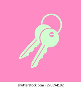 Key icon. Lock simbol. Security sign. Flat design style.