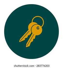 Key icon. Lock simbol. Security sign. Flat design style.