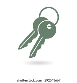 Key icon. Lock simbol. Security sign. Flat design style.