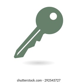 Key icon. Lock simbol. Security sign. Flat design style.