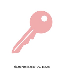 Key icon. Lock simbol. Security sign. Flat design style.