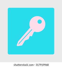 Key icon. Lock simbol. Security sign. Flat design style.