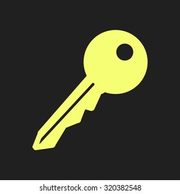 Key icon. Lock simbol. Security sign. Flat design style.