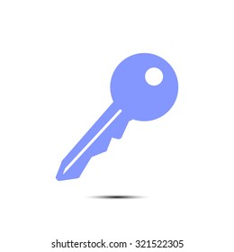 Key icon. Lock simbol. Security sign. Flat design style.