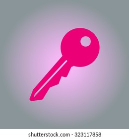 Key icon. Lock simbol. Security sign. Flat design style.