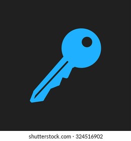 Key icon. Lock simbol. Security sign. Flat design style.