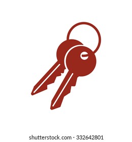 Key icon. Lock simbol. Security sign. Flat design style.