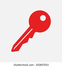Key icon. Lock simbol. Security sign. Flat design style.