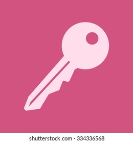 Key icon. Lock simbol. Security sign. Flat design style.