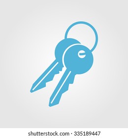 Key icon. Lock simbol. Security sign. Flat design style.
