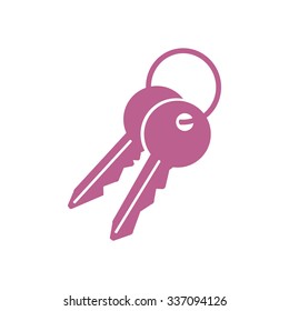 Key icon. Lock simbol. Security sign. Flat design style.