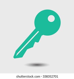 Key icon. Lock simbol. Security sign. Flat design style.
