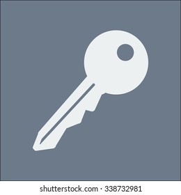 Key icon. Lock simbol. Security sign. Flat design style.