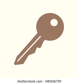 Key icon. Lock simbol. Security sign. Flat design style.