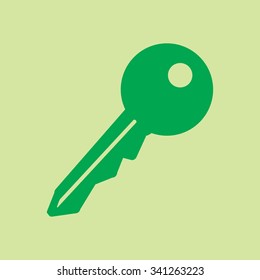 Key icon. Lock simbol. Security sign. Flat design style.