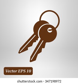 Key icon. Lock simbol. Security sign. Flat design style.