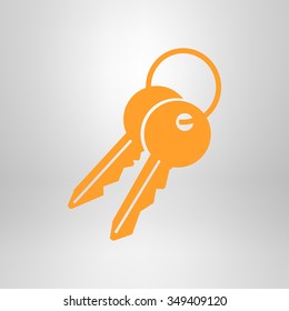Key icon. Lock simbol. Security sign. Flat design style.