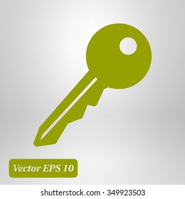 Key icon. Lock simbol. Security sign. Flat design style.