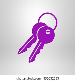 Key icon. Lock simbol. Security sign. Flat design style.