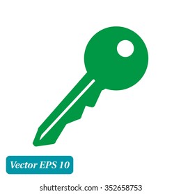 Key icon. Lock simbol. Security sign. Flat design style.