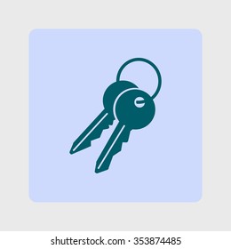 Key icon. Lock simbol. Security sign. Flat design style.
