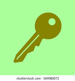 Key icon. Lock simbol. Security sign. Flat design style.