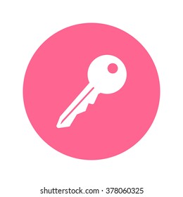 Key icon. Lock simbol. Security sign. Flat design style.