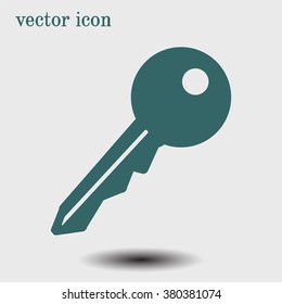 Key icon. Lock simbol. Security sign. Flat design style.