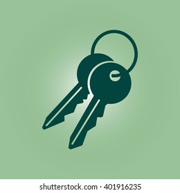 Key icon. Lock simbol. Security sign. Flat design style.