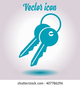 Key icon. Lock simbol. Security sign. Flat design style.