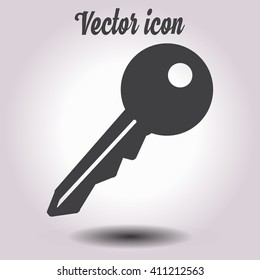 Key icon. Lock simbol. Security sign. Flat design style.