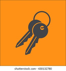Key icon. Lock simbol. Security sign. Flat design style.