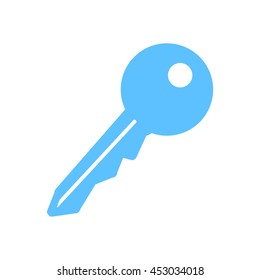 Key icon. Lock simbol. Security sign. Flat design style.