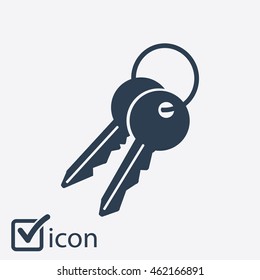 Key icon. Lock simbol. Security sign. Flat design style.