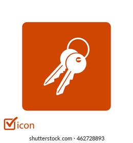 Key icon. Lock simbol. Security sign. Flat design style.