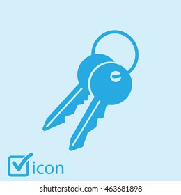 Key icon. Lock simbol. Security sign. Flat design style.