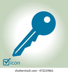 Key icon. Lock simbol. Security sign. Flat design style.