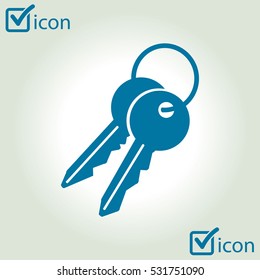 Key icon. Lock simbol. Security sign. Flat design style.