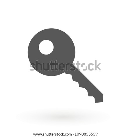 Key icon. Lock simbol. Security sign. Flat design style