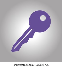 Key icon. Lock symbol. Security sign. Flat design style.