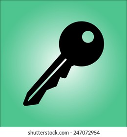 Key icon. Lock symbol. Security sign. Flat design style.
