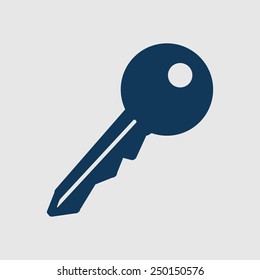 Key icon. Lock symbol. Security sign. Flat design style.