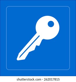 Key icon. Lock symbol. Security sign. Flat design style.