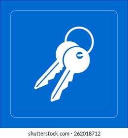 Key icon. Lock symbol. Security sign. Flat design style.