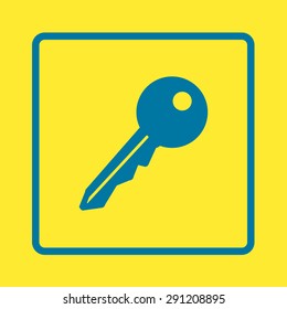 Key icon. Lock symbol. Security sign. Flat design style.