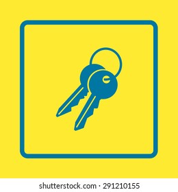 Key icon. Lock symbol. Security sign. Flat design style.