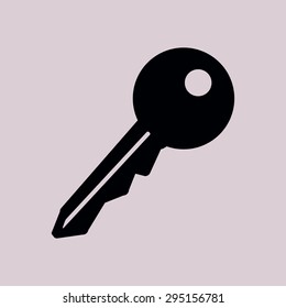 Key icon. Lock symbol. Security sign. Flat design style.