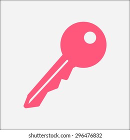 Key icon. Lock symbol. Security sign. Flat design style.