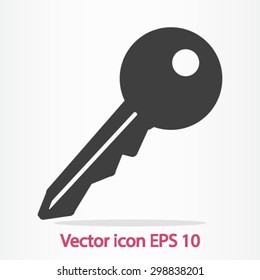 Key icon. Lock symbol. Security sign. Flat design style.