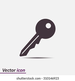 Key icon. Lock symbol. Security sign. Flat design style.